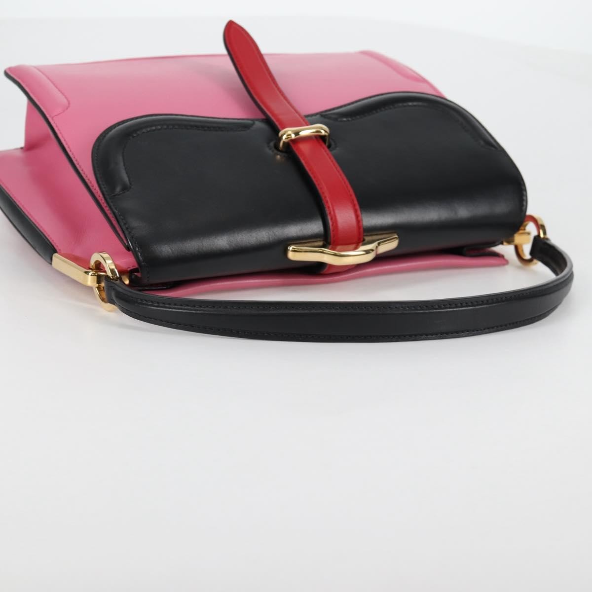 Prada Belle Top Handle Bag City Calf, PINK, LEATHER, Handbag