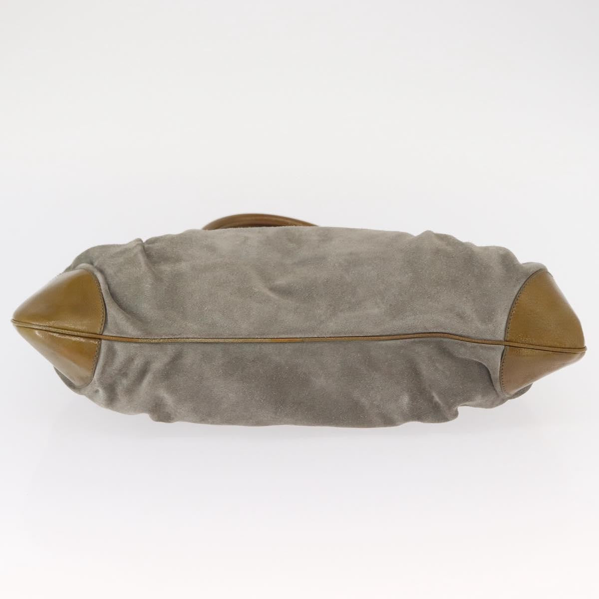 Salvatore Ferragamo Gancini handbag Suede, GREEN, SUEDE, Handbag