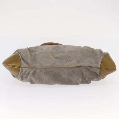 Salvatore Ferragamo Gancini handbag Suede, GREEN, SUEDE, Handbag