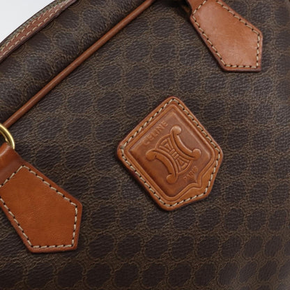 Celine Macadam Handbag Macadam with leather, BROWN, CANVAS, Handbag