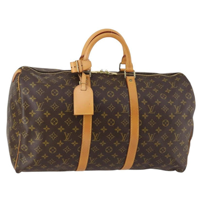 Louis Vuitton Keepall Bag Monogram Canvas, BROWN, CANVAS, Travel bag