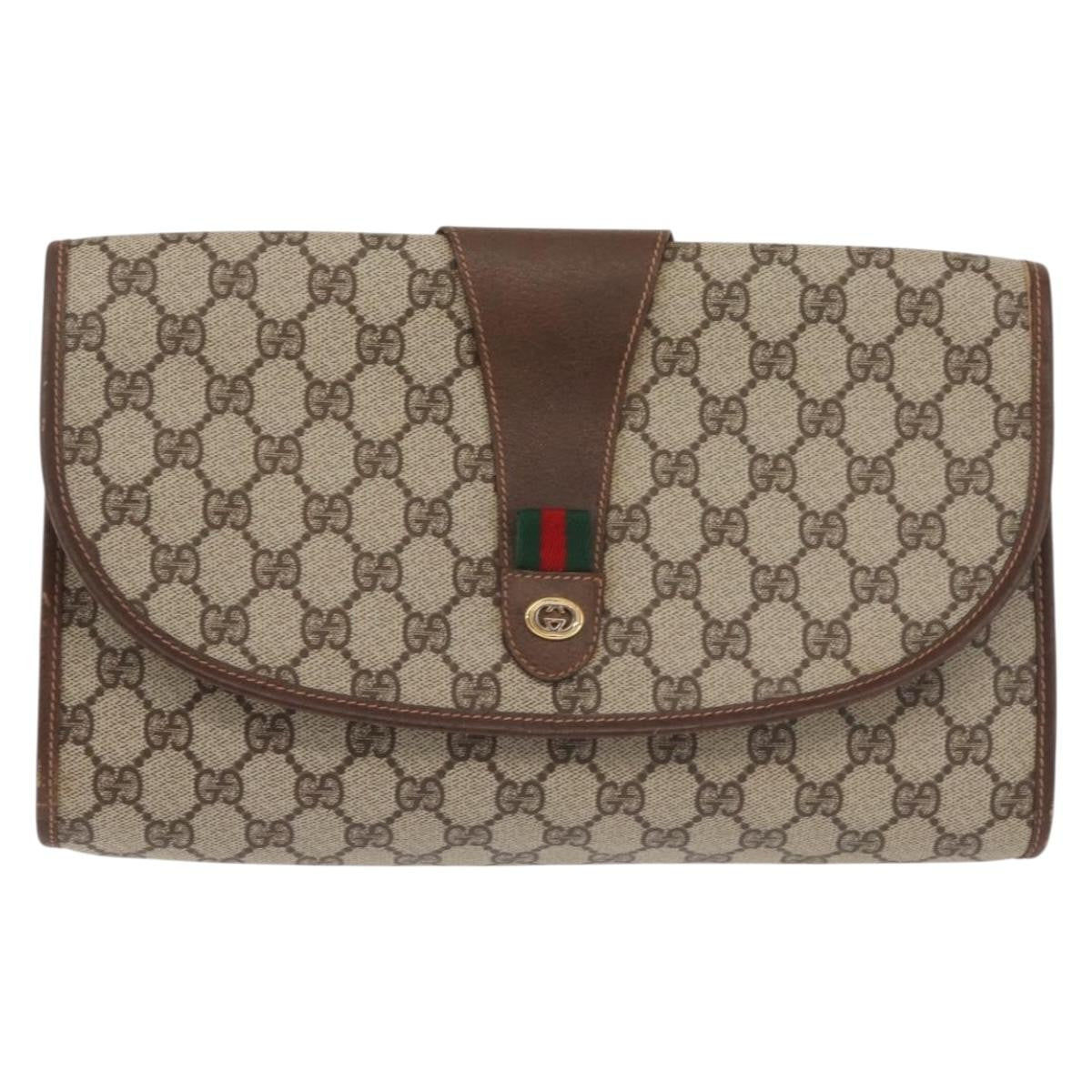 Gucci Vintage old clutch Canvas, BEIGE, PVC, Clutche & pouche