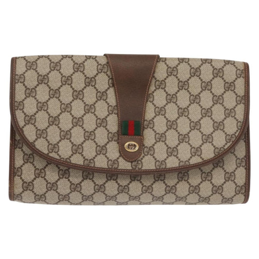 Gucci Vintage old clutch Canvas, BEIGE, PVC, Clutche & pouche