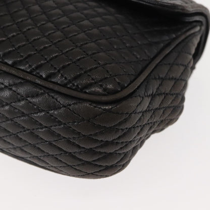 Bally Vintage Chain Shoulder Bag Quilted Leather, BLACK, LEATHER, Shoulder bag
