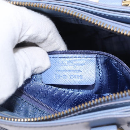 Salvatore Ferragamo Gancini Tote Leather, BLUE, LEATHER, Tote bag