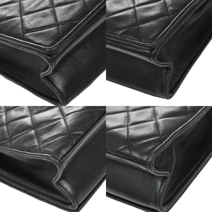 Chanel Vintage CC Full Flap Bag Quilted Lambskin, BLACK, LEATHER, Shoulder bag