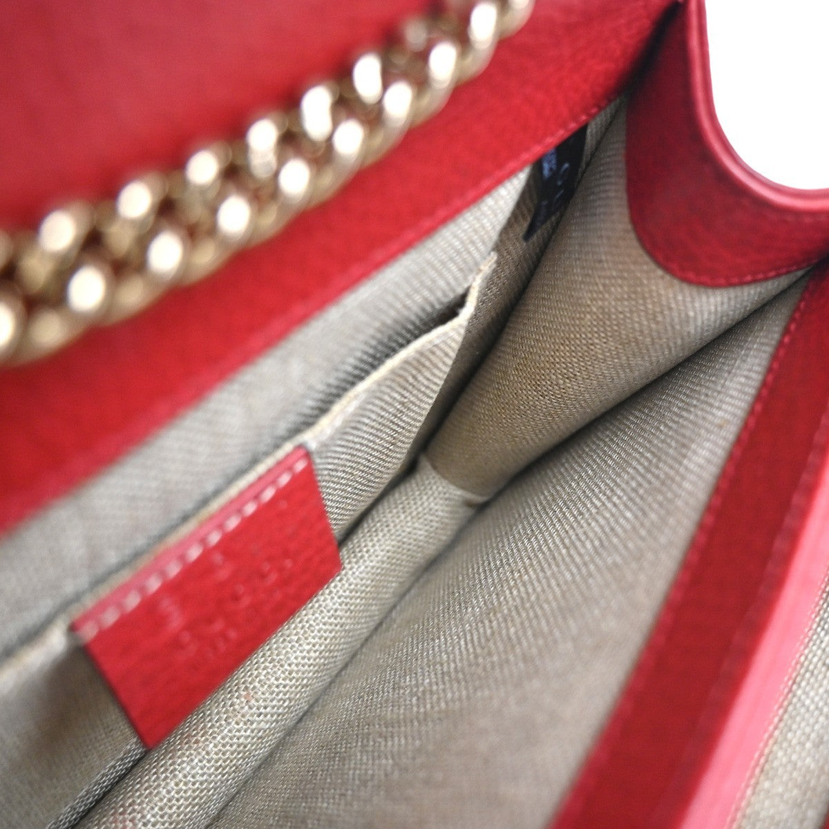 Gucci Interlocking Shoulder Bag Leather, RED, LEATHER, Shoulder bag