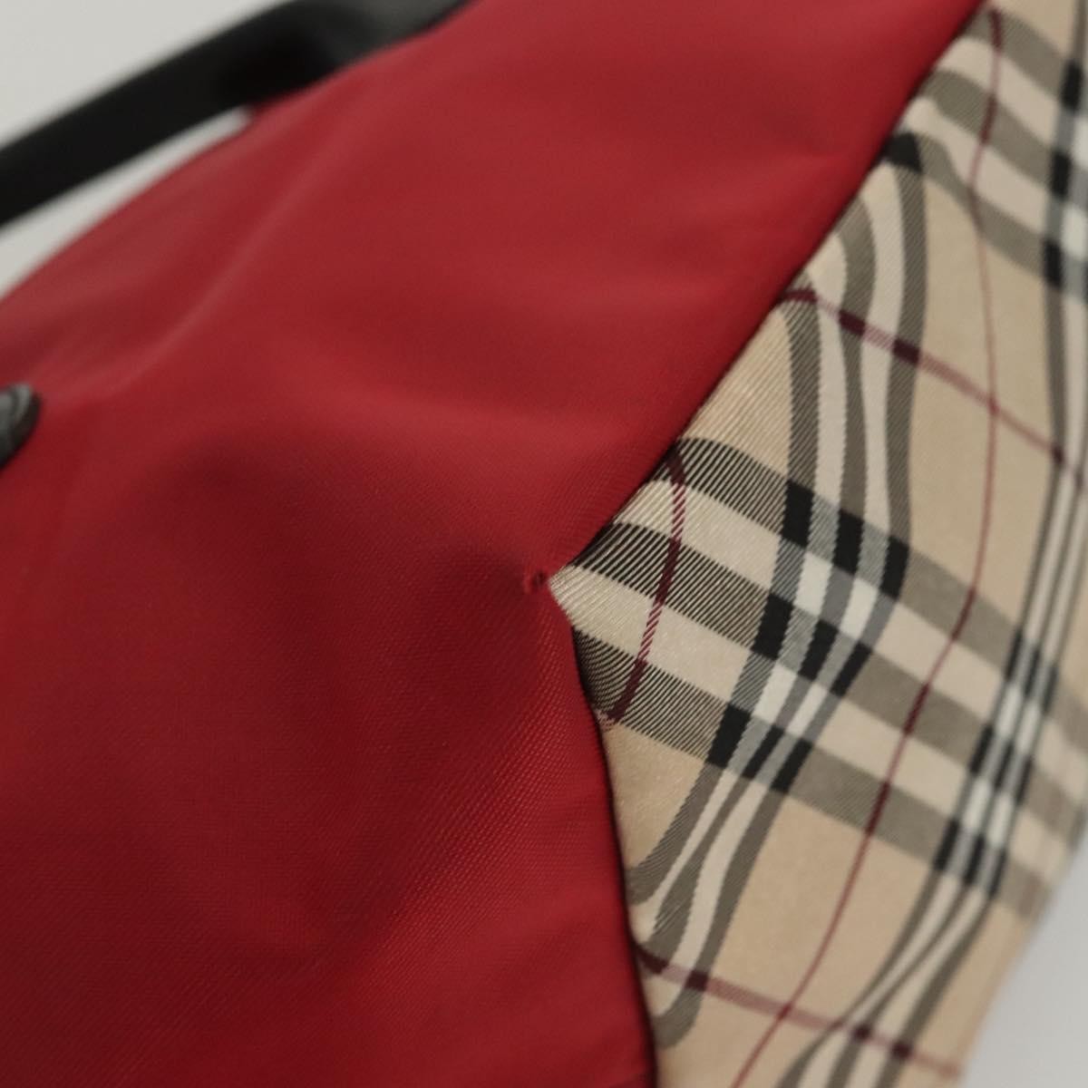 Burberry Nova Check Tote Nylon, RED, NYLON, Tote bag