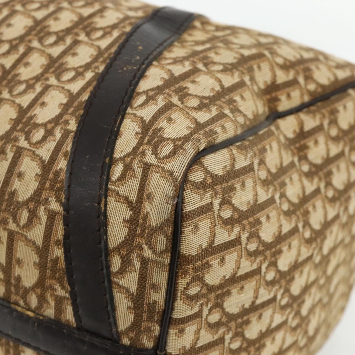 Christian Dior Vintage Trotter Boston Bag Diorissimo Canvas, Beige, Canvas, Handbag
