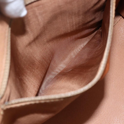 Celine Vintage Macadam Handbag Canvas and Leather, BROWN, CANVAS, Handbag