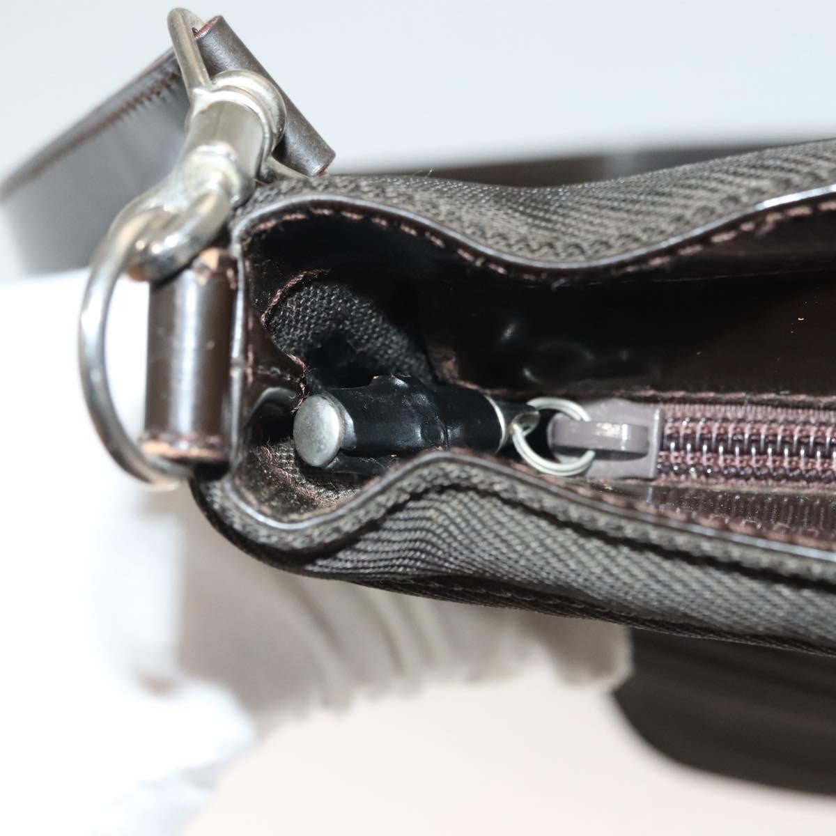 Gucci Vintage Bamboo Handle Bag Nylon, BROWN, NYLON, Handbag