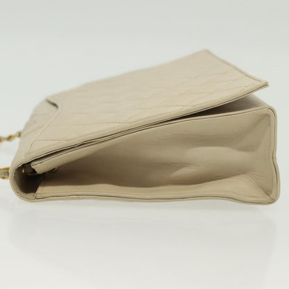 Chanel Vintage CC Full Flap Bag Quilted Lambskin, BEIGE, LEATHER, Shoulder bag