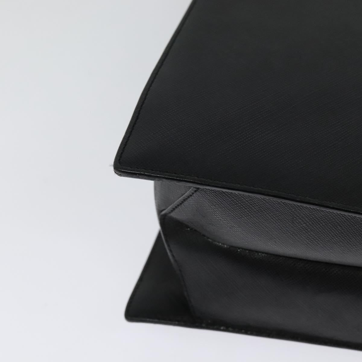 Salvatore Ferragamo Double Gancini Top Handle Bag Saffiano Leather, BLACK, LEATHER, Handbag