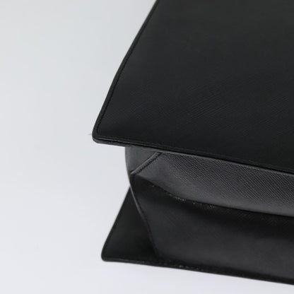 Salvatore Ferragamo Double Gancini Top Handle Bag Saffiano Leather, BLACK, LEATHER, Handbag