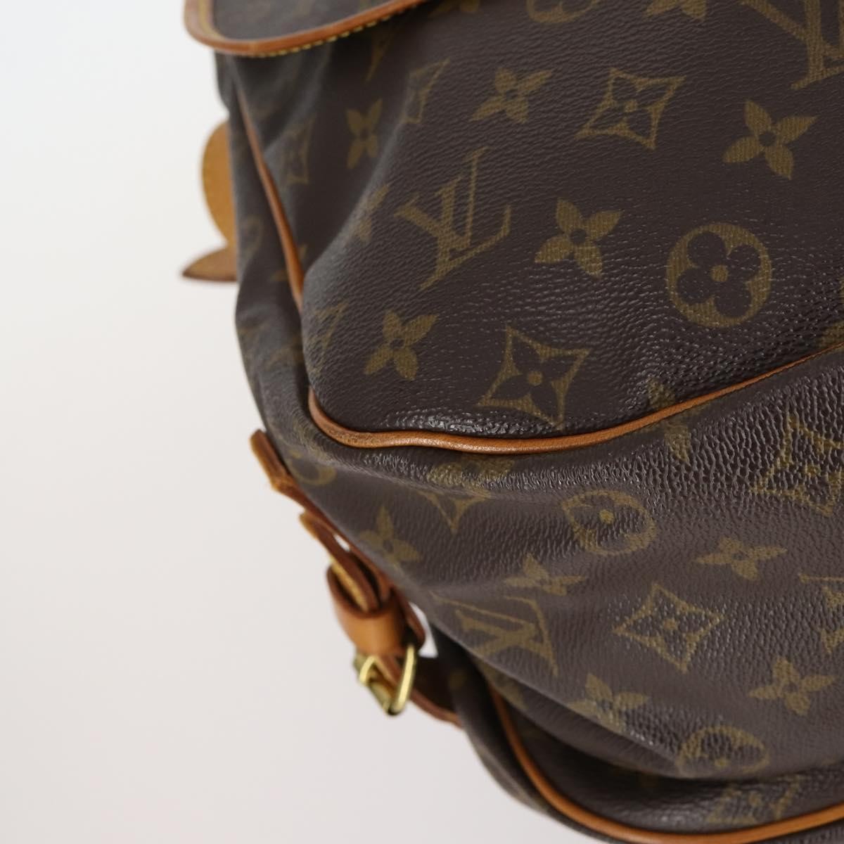 Louis Vuitton Saumur Handbag Monogram Canvas, BROWN, CANVAS, Handbag