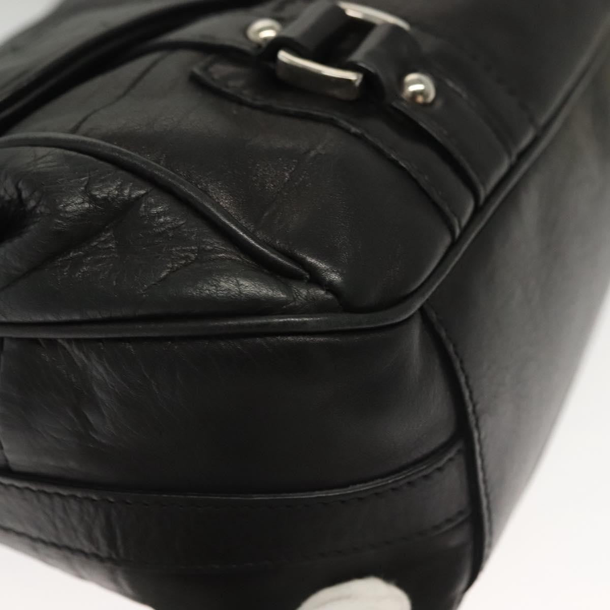 Salvatore Ferragamo Gancini handbag Leather, BLACK, LEATHER, Handbag