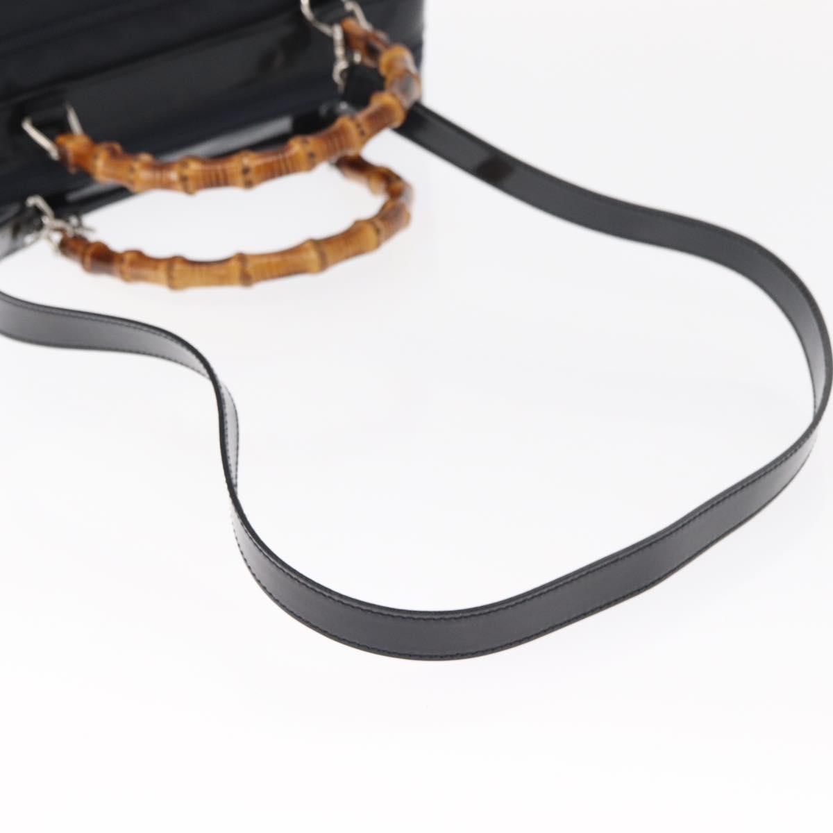 Gucci Vintage Bamboo Handle Bag Nylon, BLACK, NYLON, Handbag