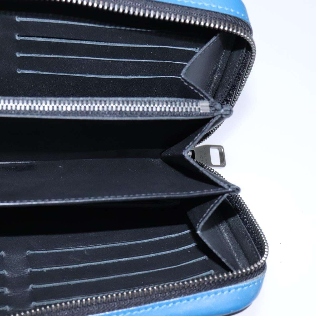 Louis Vuitton Organiser Atholl Leather, BLUE, LEATHER, Wallets