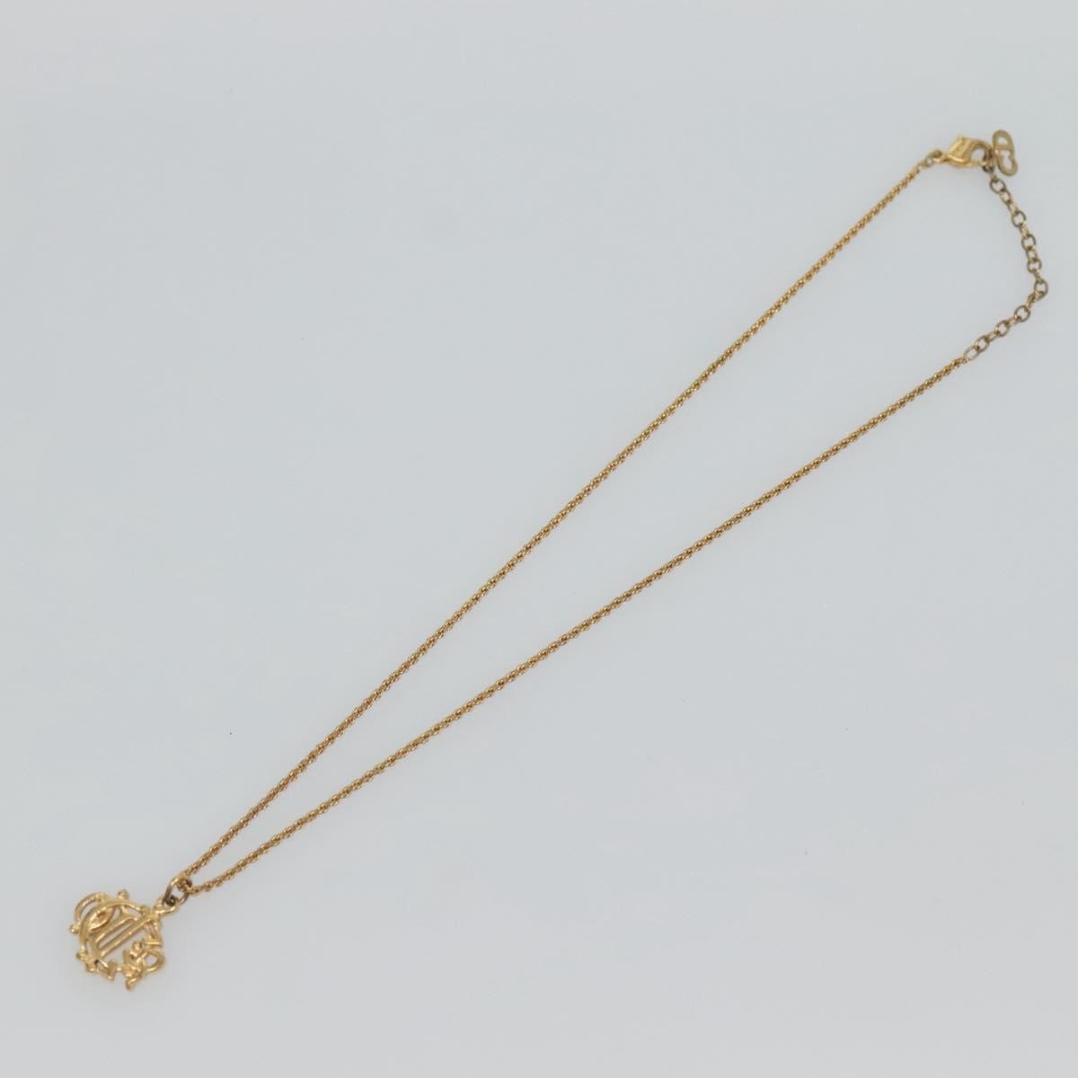 Christian Dior Logo Pendant Necklace Metal, GOLD, METAL, Necklace