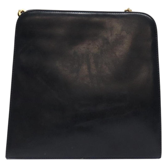 Salvatore Ferragamo Gancini Shoulder Bag Leather, NAVY, LEATHER, Shoulder bag