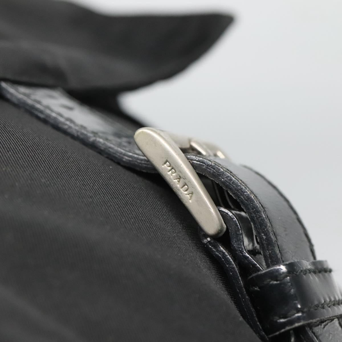 Prada Buckle Messenger Bag Tessuto, BLACK, NYLON, Shoulder bag