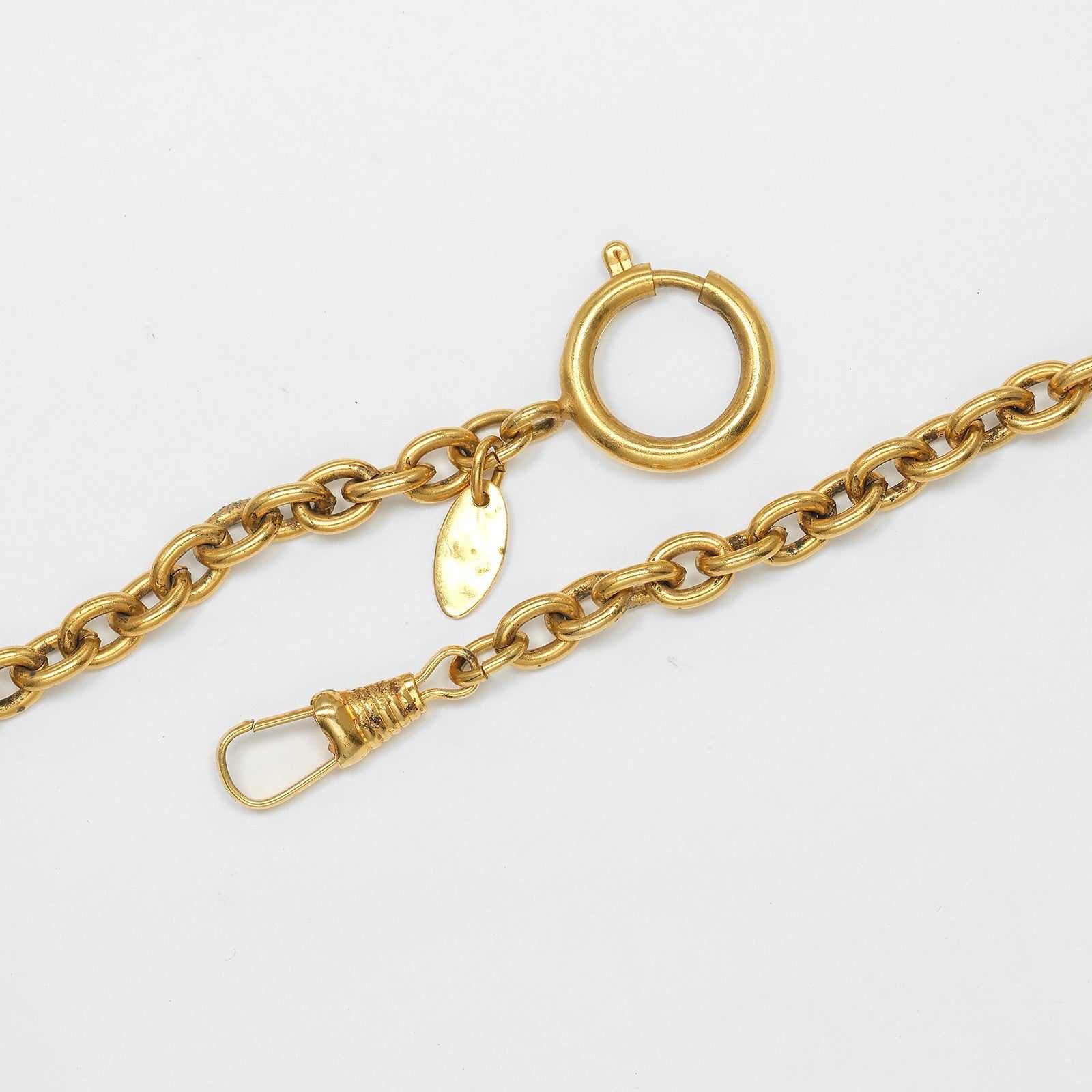 Chanel Vintage CC Pendant Necklace Quilted Metal, GOLD, GOLD_PLATED, Necklace