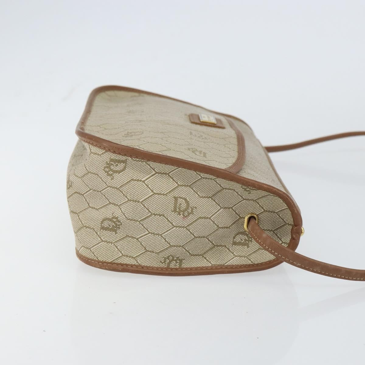 Christian Dior Vintage Honeycomb Shoulder Bag Canvas, BEIGE, CANVAS, Shoulder bag