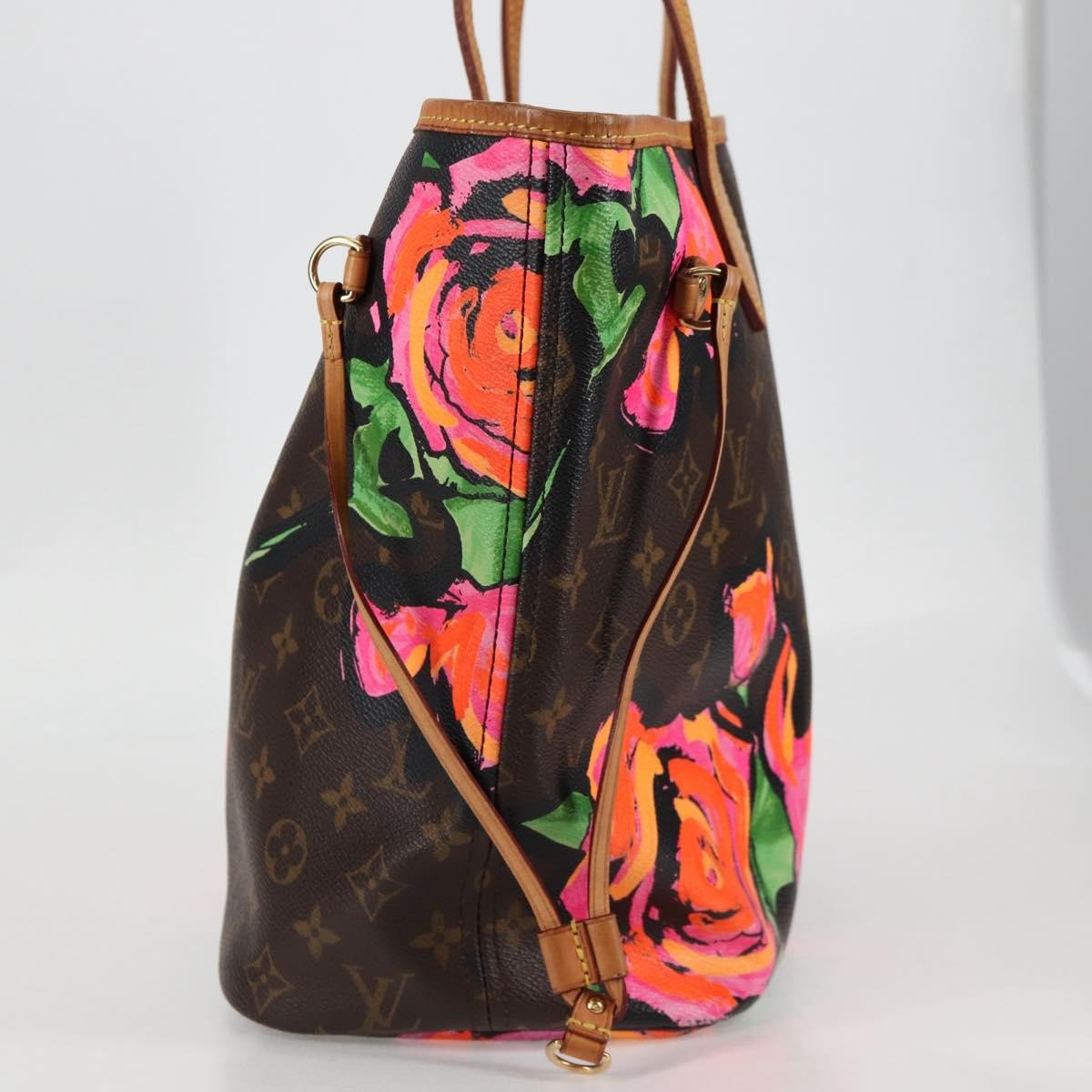 Louis Vuitton Neverfull Tote Limited Edition Monogram Roses, BROWN, CANVAS, Tote bag