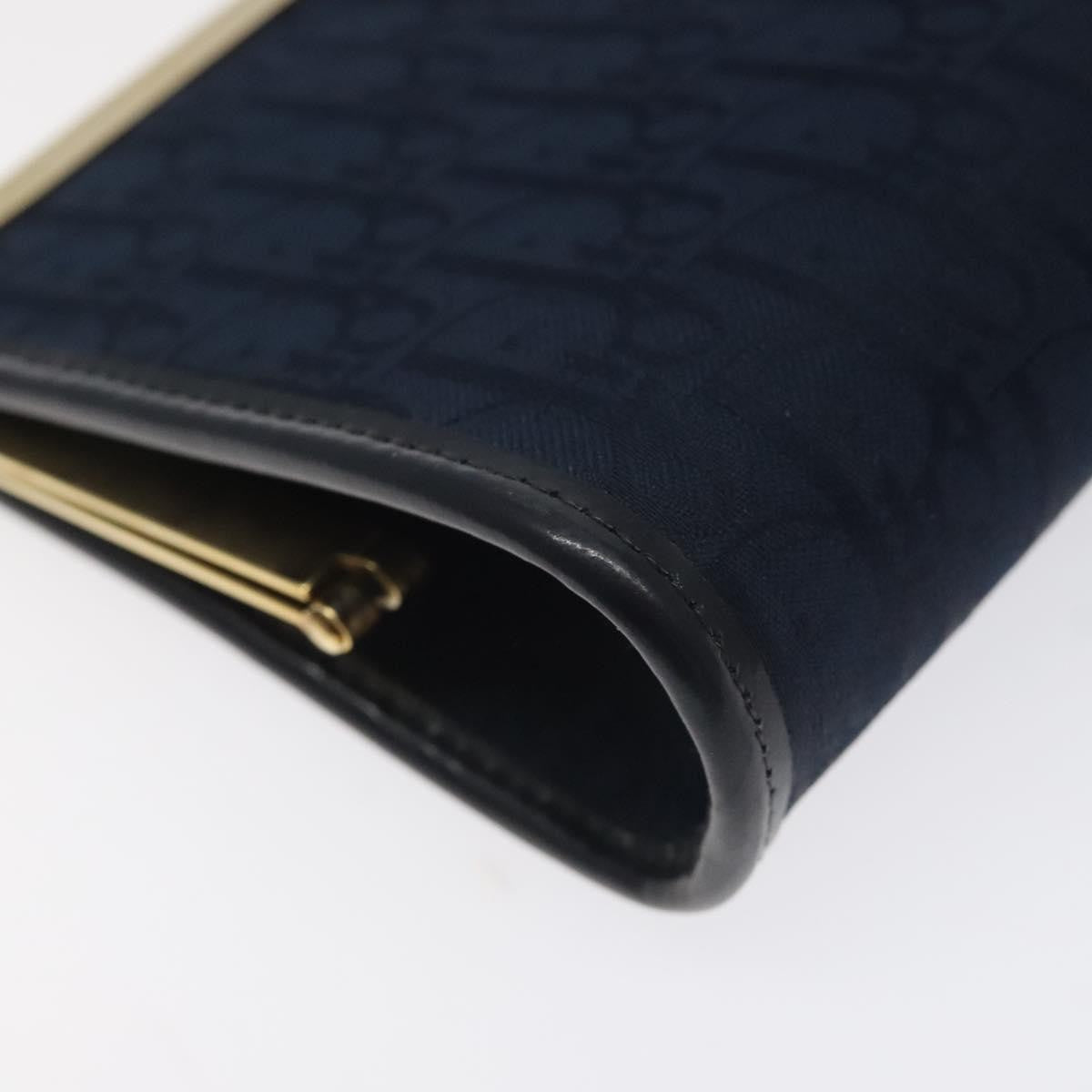 Christian Dior Vintage Trotter Pouch Canvas, NAVY, CANVAS, Clutche & pouche
