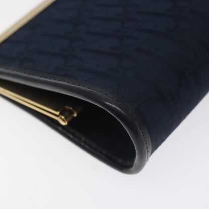 Christian Dior Vintage Trotter Pouch Canvas, NAVY, CANVAS, Clutche & pouche