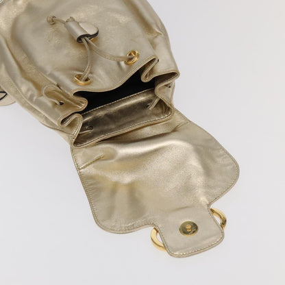 Salvatore Ferragamo Gancini Backpack Leather, GOLD, LEATHER, Backpack