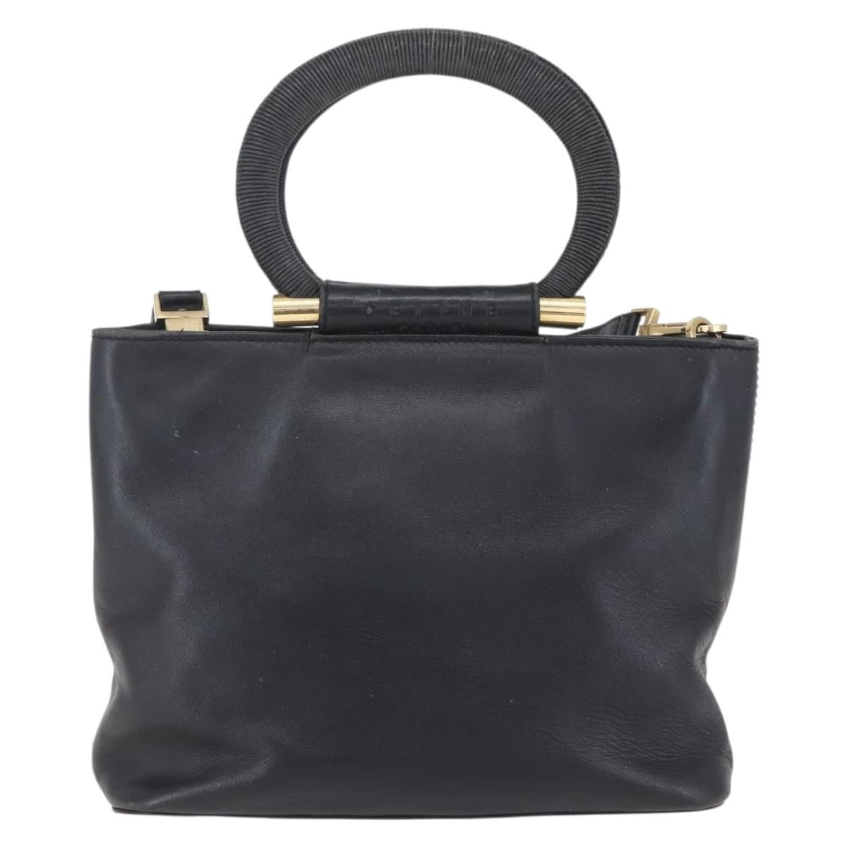 Celine Handbag Leather, BLACK, LEATHER, Handbag
