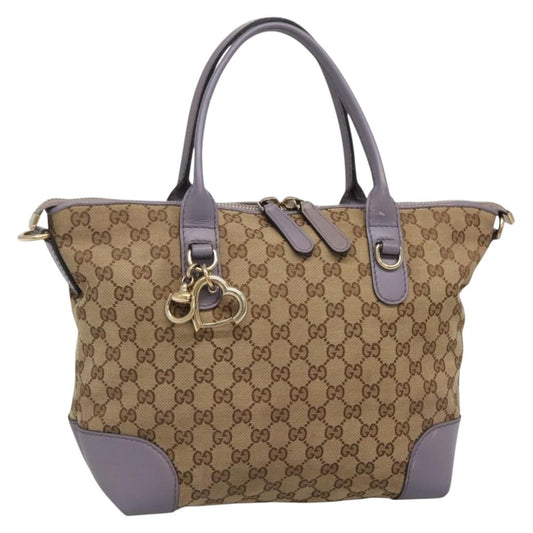 Gucci Convertible Belted Tote GG Canvas with Leather, BEIGE, CANVAS, Tote bag