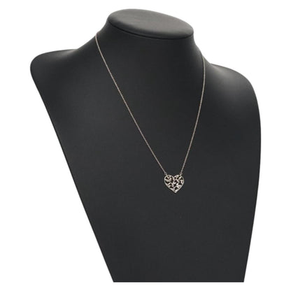 Tiffany & Co. Paloma Picasso Olive Leaf Heart Pendant Necklace Silver, SILVER, SILVER, Necklace