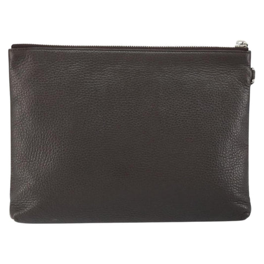 Gucci Vintage Zip Clutch Leather, BROWN, LEATHER, Clutche & pouche