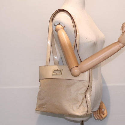 Celine Vintage Shoulder Bag Canvas, BEIGE, CANVAS, Shoulder bag