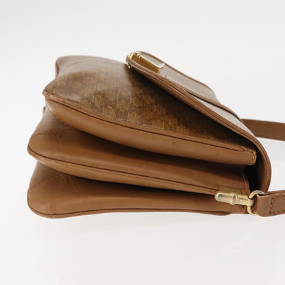 Celine Vintage Macadam Shoulder Bag Canvas and Leather, BEIGE, CANVAS, Shoulder bag