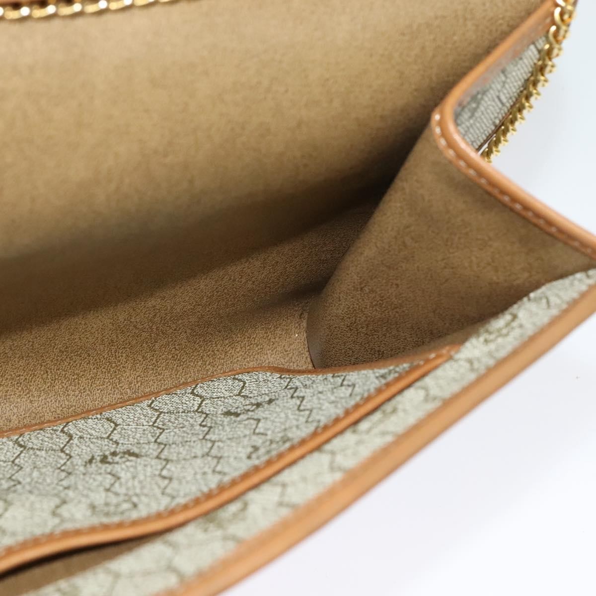 Christian Dior Vintage Honeycomb chain Canvas, BEIGE, CANVAS, Handbag