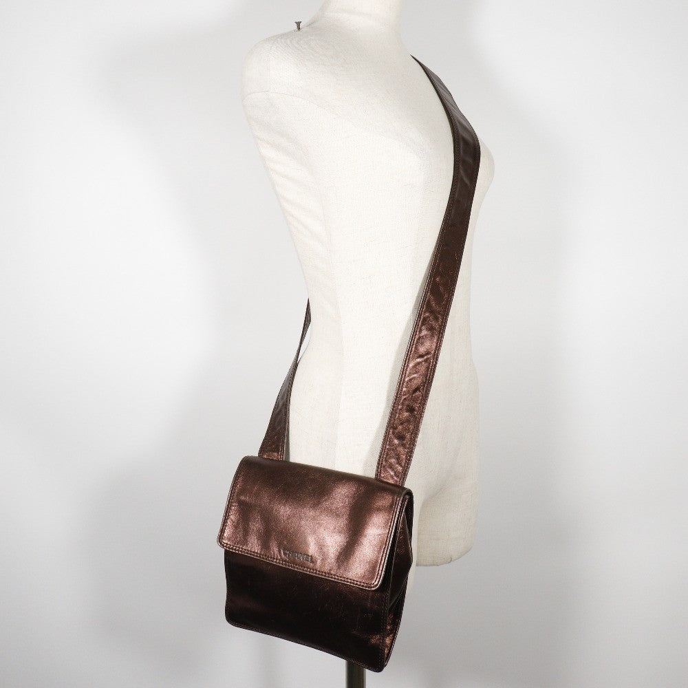 Chanel Vintage Shoulder Bag Leather, BROWN, LEATHER, Shoulder bag