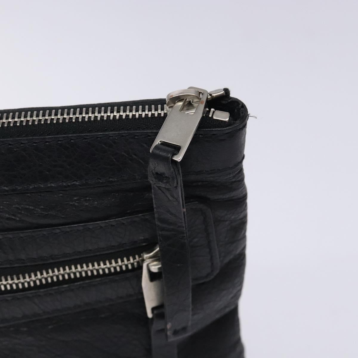 Balenciaga Classic City Clip Pouch Leather, BLACK, LEATHER, Clutche & pouche