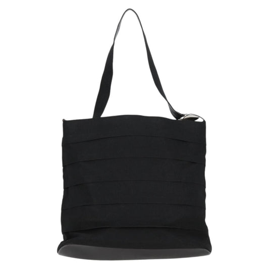 Salvatore Ferragamo Vala Shoulder Bag Nylon, BLACK, CANVAS, Shoulder bag