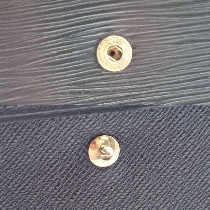 Louis Vuitton Porte Monnaie Billet Carte Crédit Leather, BLACK, LEATHER, Wallets