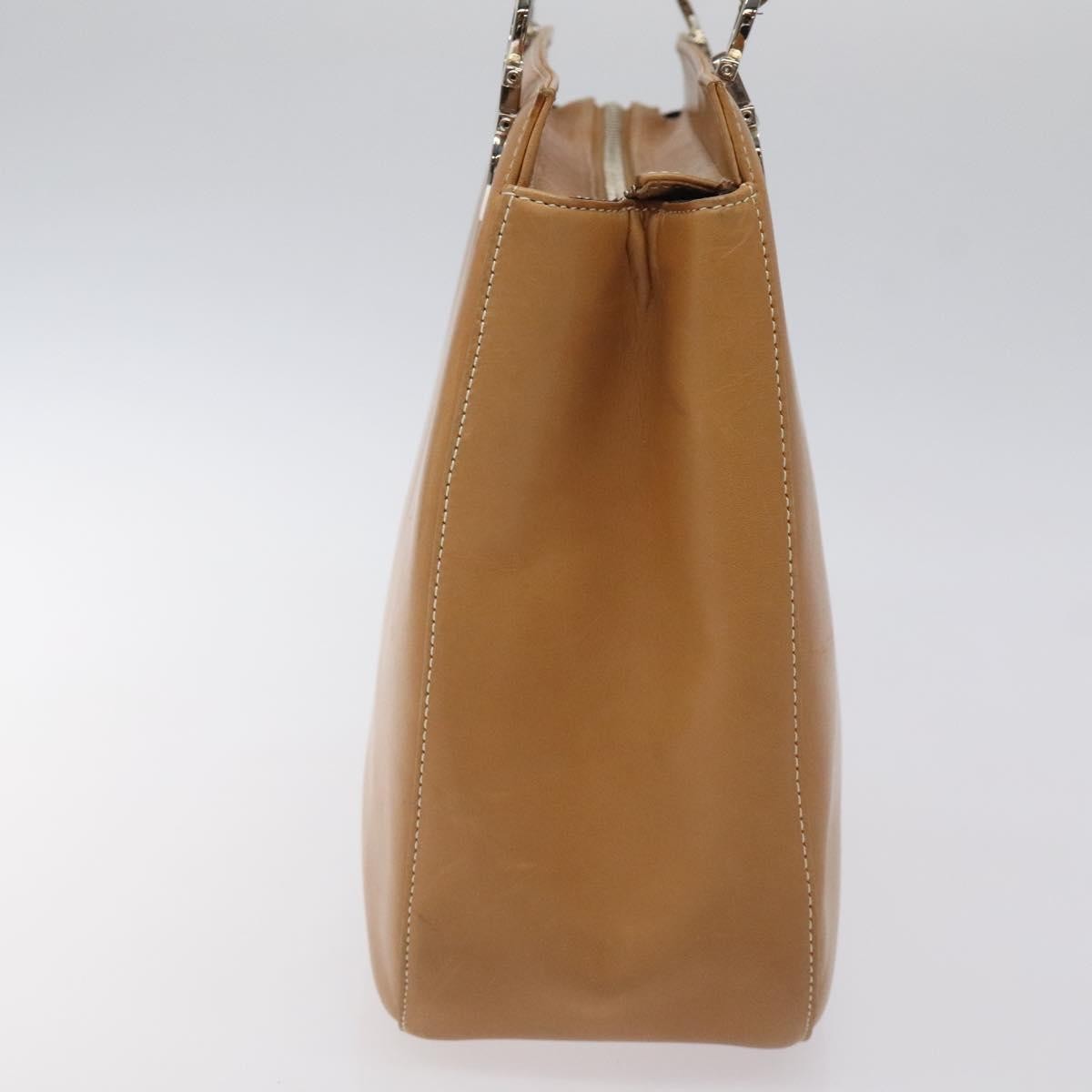 Salvatore Ferragamo Gancini Shoulder Bag Leather, BROWN, LEATHER, Shoulder bag