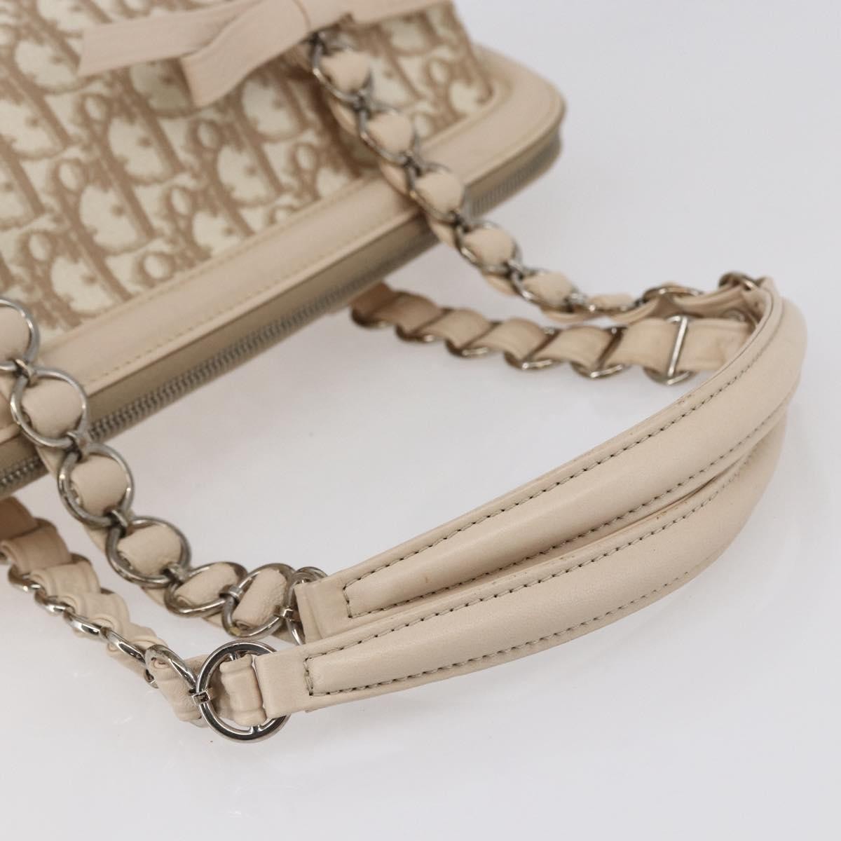 Christian Dior Vintage Trotter Romantique Zip Satchel Diorissimo Coated Canvas, BEIGE, CANVAS, Tote bag