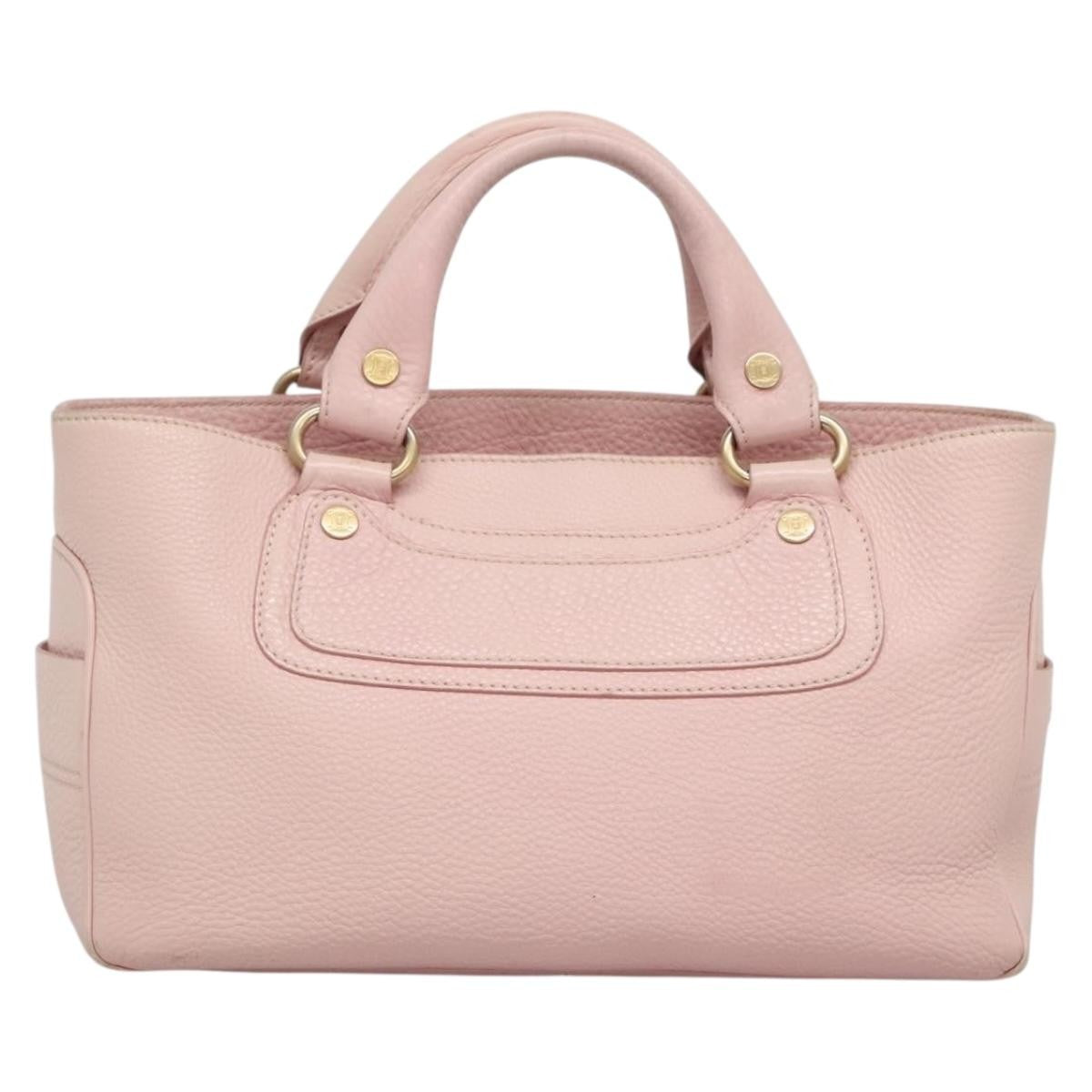 Celine Boogie Satchel Leather, PINK, LEATHER, Handbag