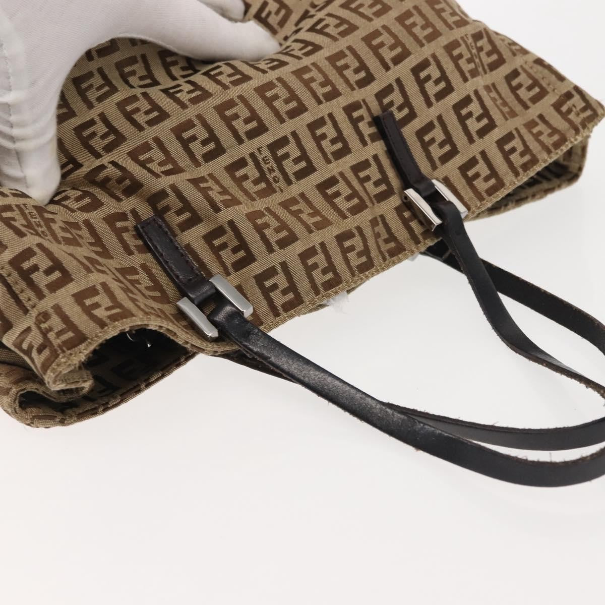 Fendi Vintage Tote Zucca Canvas, BEIGE, CANVAS, Tote bag