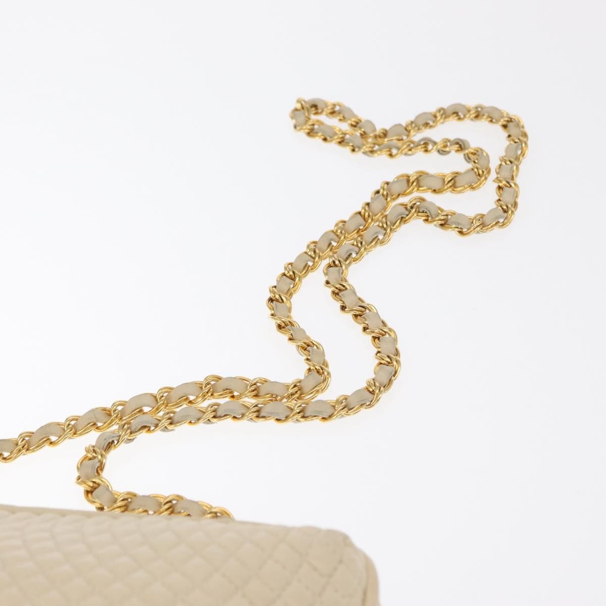 Bally Vintage Chain Shoulder Bag Quilted Leather, BEIGE, LEATHER, Shoulder bag