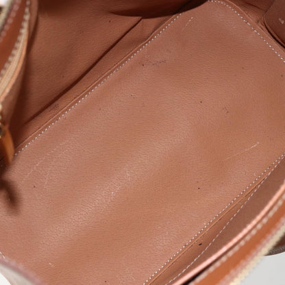 Celine Vintage Macadam Handbag Canvas and Leather, BROWN, CANVAS, Handbag