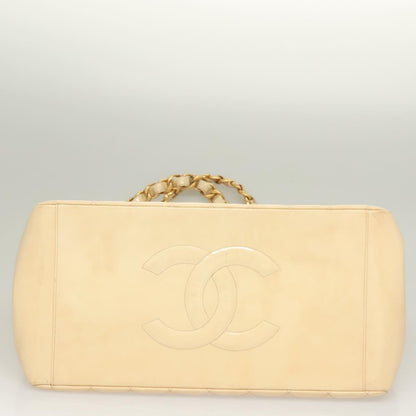 Chanel Grand Shopping Tote Quilted Patent, BEIGE, PATENT_LEATHER, Tote bag