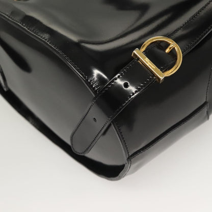 Salvatore Ferragamo Vintage Gancini Backpack Patent Leather, BLACK, PATENT_LEATHER, Backpack